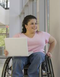 photo of a girl in a wheelchair