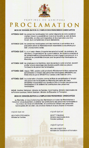 2017 Disability Employment Awareness Month Proclamation - French